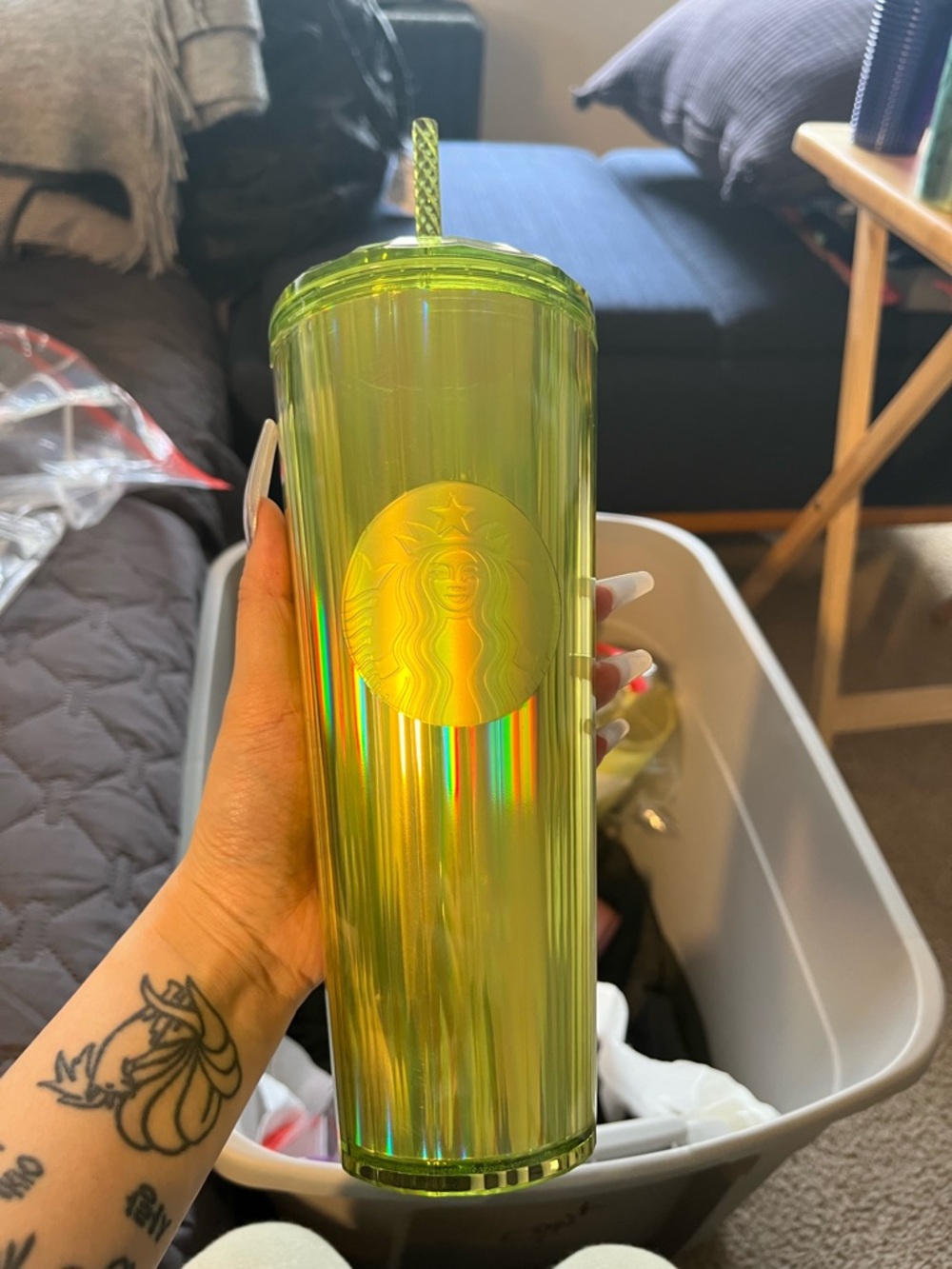 Starbucks Green Iridescent Cold Cup Tumbler
